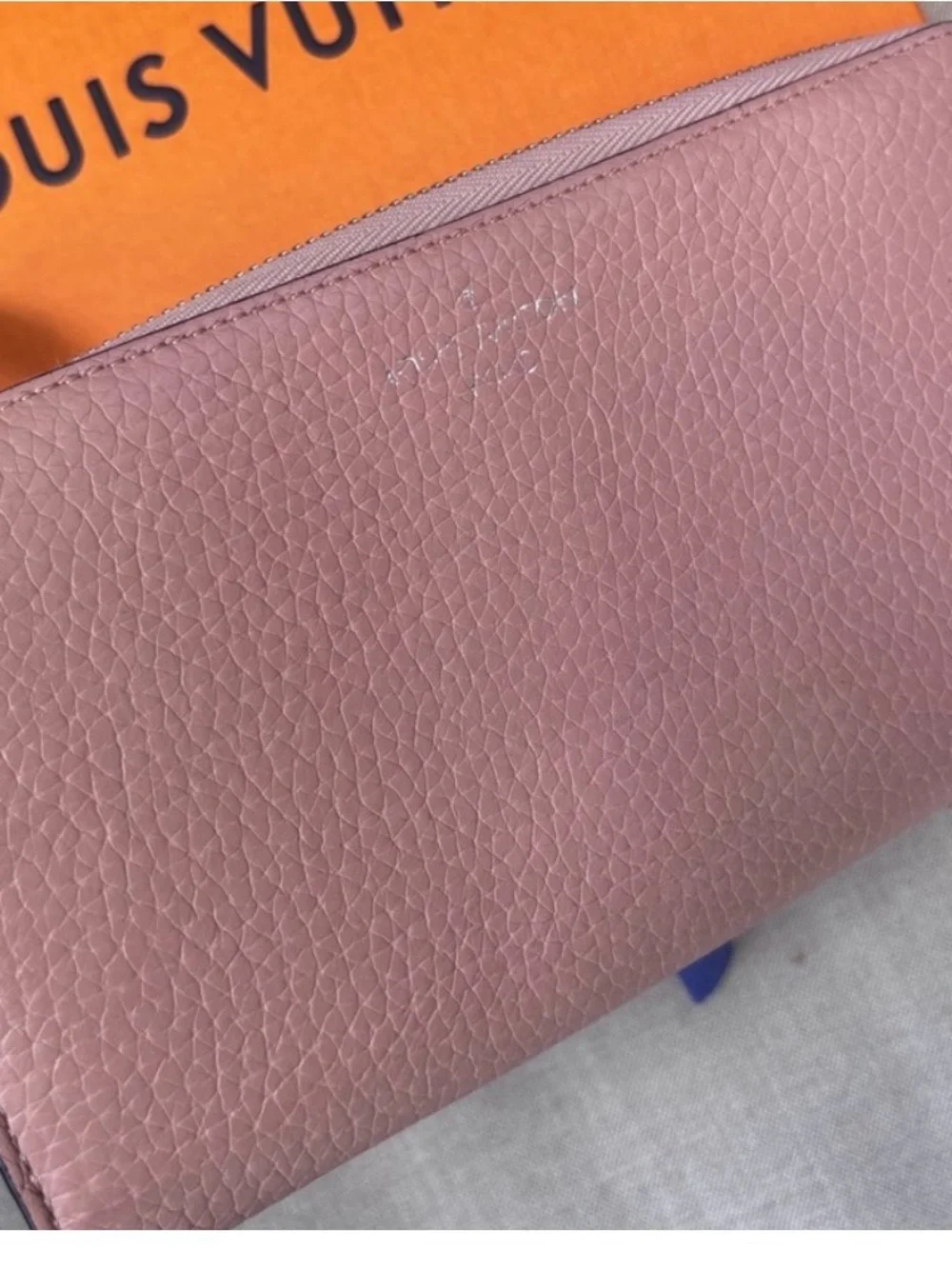 Louis Vuitton Dusty Rose Pebbled Leather Zip Pouch